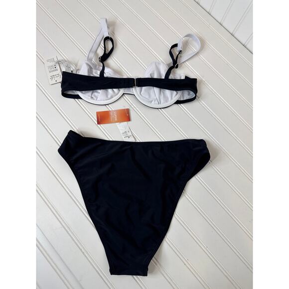 NWT Cupshe Two Piece Bikini - Holiday Underwire Top & High Waist Bottom Bundle M - Picture 4 of 6